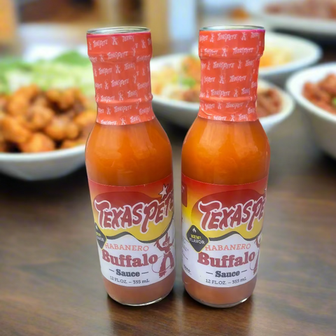 2 BOTTLES Texas Pete Hot Habanero Buffalo Wing Sauce Dip 12 Oz Chicken