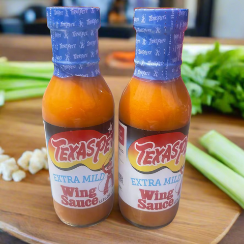 2 BOTTLES Texas Pete Extra Mild Buffalo Wing Sauce Dip 12 Oz Chicken