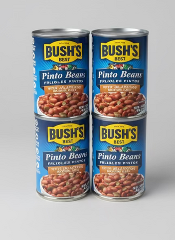 4 CANS Bush's Best Pinto Beans with Jalapenos 16 oz Can Chili Soup