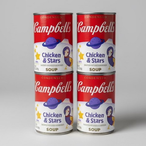 4 CANS Campbell's Condensed Chicken & Stars Soup 10.5 oz Can