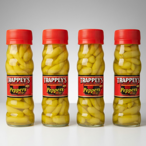 4 BOTTLES Trappey's Hot Peppers In Vinegar 4.5 oz Tabasco Sauce Beans Greens