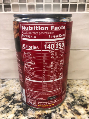 12 Cans of Campbell's Chunky Hearty Beef Barley Soup, 19 oz
