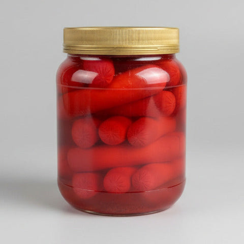 1 Quart Jar of Hannah Pickled Pork Sausage Red Hots Wieners