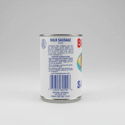 Beverly Bulk Sausage Cured 10 oz Can breakfast eggs grits hashbrowns toast