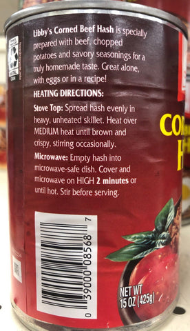 6 Cans of Libby Corned Beef Hash Sandwich Meat, 14 oz