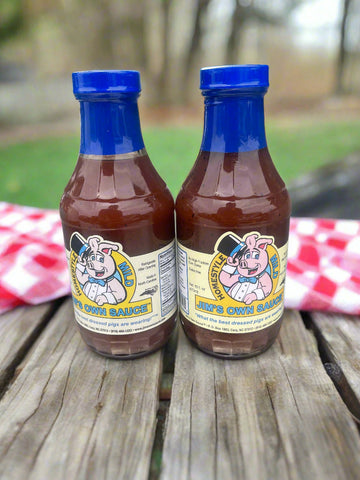 2 BOTTLES Jim’s Own MILD Bar-B-Q Sauce 16oz BBQ Barbecue Pork Beef NC