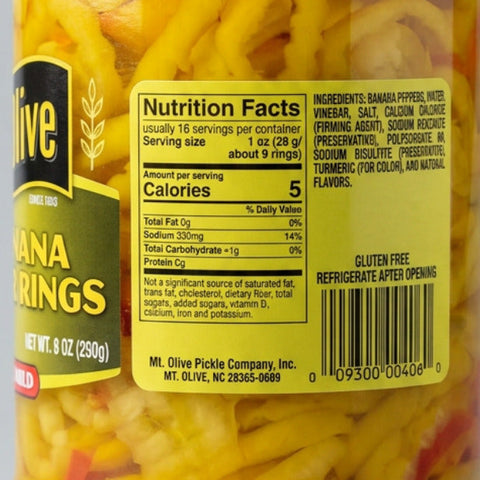 Mount Olive Deli Style Hot Banana Pepper Rings, 32 oz