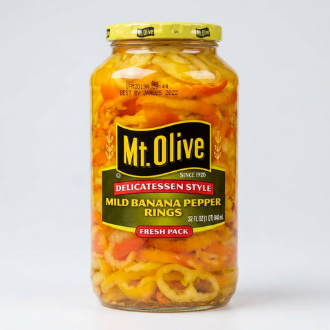 Mount Olive Deli Style Mild Banana Pepper Rings 32 oz