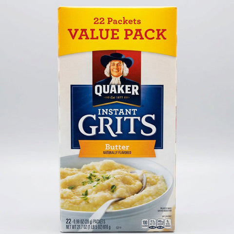Quaker Instant Grits Butter Flavor Value Pack 22 Packets Breakfast Corn