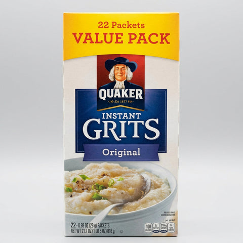 Quaker Instant Grits Original Value Pack 22 Packets Breakfast Corn