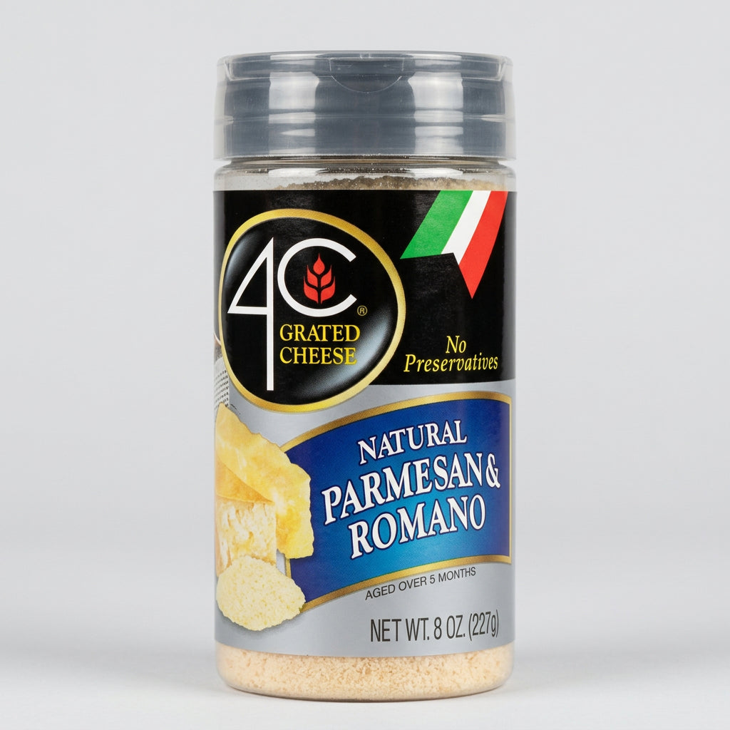4C Imported Parmesan Romano Grated Cheese 8 oz. Jar