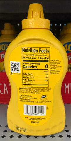 Squeeze Bottle of French's Classic Yellow Mustard 20 Oz Hot Dog Hamburger