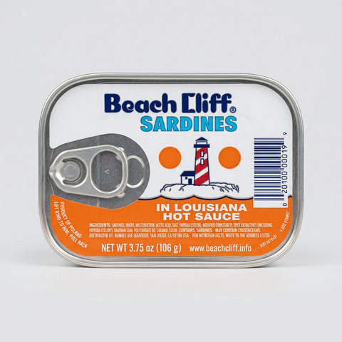 Beach Cliff Sardines in Louisiana Hot Sauce Wild Caught, 3.75 oz