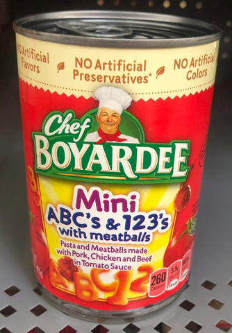 16 Chef Boyardee Mini ABCs and 123s w/ Meatballs 15 oz Cans Pasta