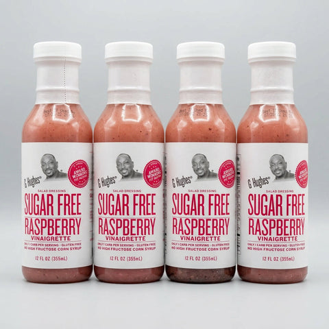 4 Bottles of G Hughes Sugar Free Raspberry Vinaigrette Salad Dressing, 12 oz