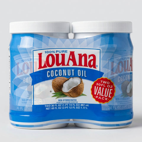 LouAna 100% Pure Coconut Oil 30 oz (2 Pack) Non-Hydrogenated Cooking