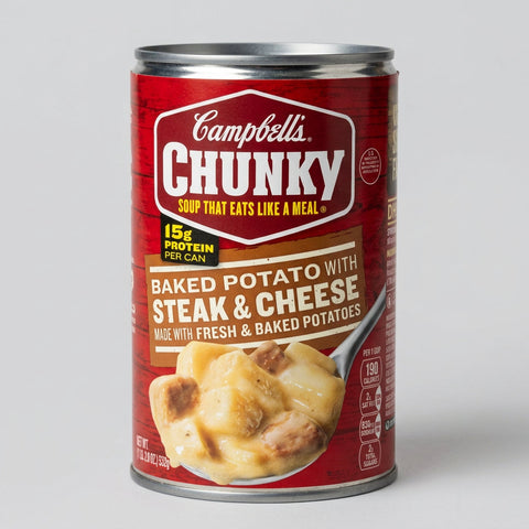 12 Cans of Campbell's Chunky Baked Potato with Steak and Cheese Soup, 18.8 oz