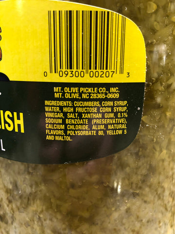 1 Gallon Mt. Olive Little Sister Sweet Green Pickle Relish