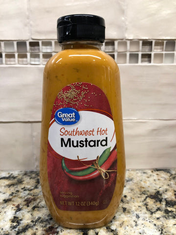 6 Bottles of Great Value Squeeze Bottle Southwest Hot Mustard, 12 oz
