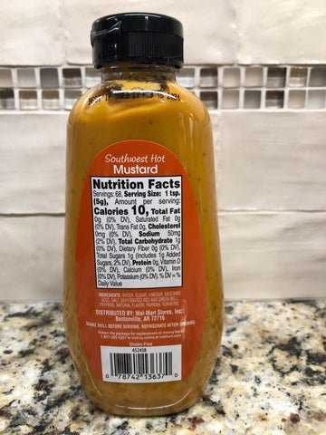 Great Value Squeeze Bottle Southwest Hot Mustard, 12 oz