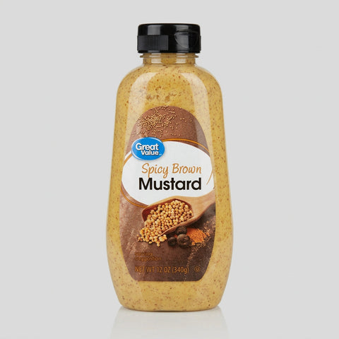 Great Value Squeeze Bottle Spicy Brown Mustard, 12 oz
