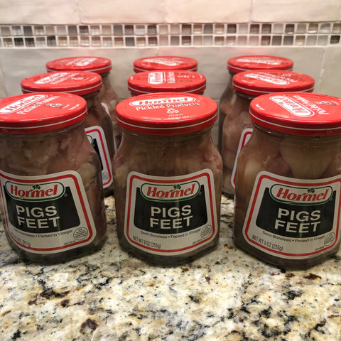 9 JARS Hormel Pickled Jarred Pigs Feet Semi Boneless in Vinegar 9 Oz