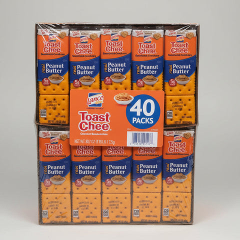 80 packs Toastchee Lance Sandwich Crackers Cheese Peanut Butter NABS