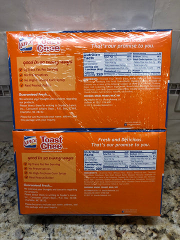 40 packs Toastchee Lance Sandwich Crackers Cheese Peanut Butter NABS