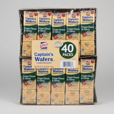 80 Packs Lance Cream Cheese & Chives on Captain’s Wafer Crackers NABS