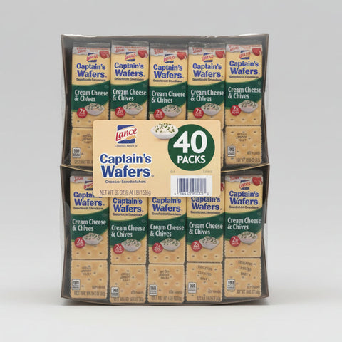 40 Packs Lance Cream Cheese & Chives on Captain’s Wafer Crackers NABS