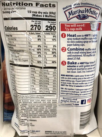 Martha White Cinnamon Sugar Muffin Mix, 7 oz