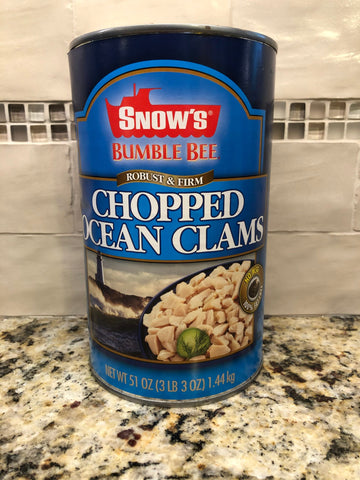 THREE 3lb 3oz CANS BUMBLE BEE Snow's Ocean Chopped Clams Can Chowder
