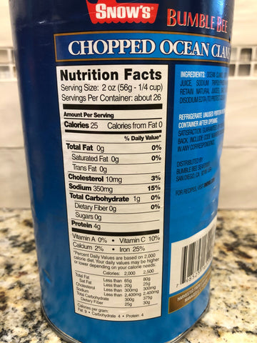 THREE 3lb 3oz CANS BUMBLE BEE Snow's Ocean Chopped Clams Can Chowder