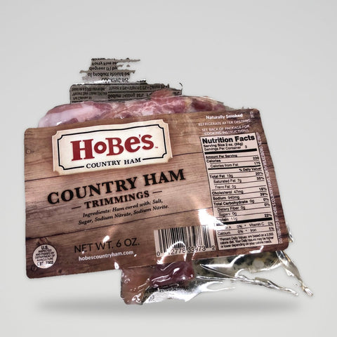 Hobes Salt Cured Country Ham Trimmings Pork Slices Biscuit 6 oz