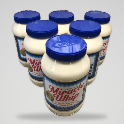 6 Jars of Quart Jars Miracle Whip Original Dressing, 30 oz