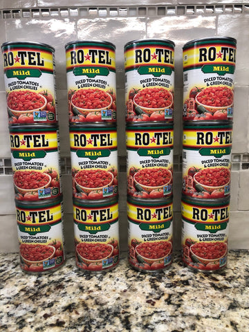 12 ROTEL Mild Diced Tomatoes and Green Chilies 10 oz Cans RO*TEL