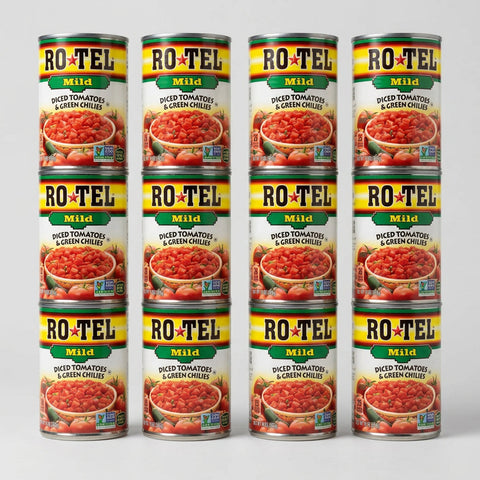 12 Cans of Rotel Mild Diced Tomatoes and Green Chilies, 10 oz