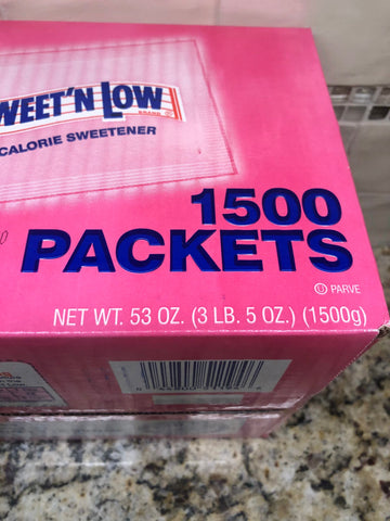 1500 PACKETS Sweet'N Low Zero Calorie Sugar Substitute Sweetner