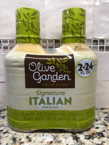 Olive Garden Signature Italian Dressing 24 oz 2 pk. Bottles Salad Dip