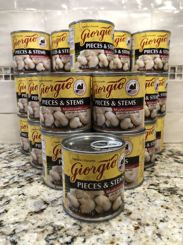24 Giorgio Mushroom Pieces and Stems 4 oz Cans soup casserole pizza