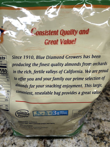 Blue Diamond Whole Natural Almonds, 40 oz