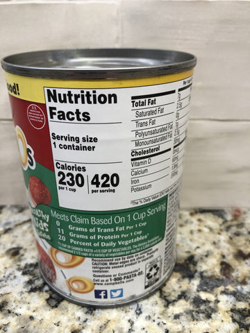 16 Campbell's SpaghettiOs Pasta with Meatballs Cans Tomato Sauce