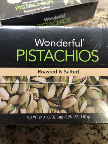 Wonderful Pistachios Roasted and Salted 1.5 oz 48 Pack Bag Nuts Snack