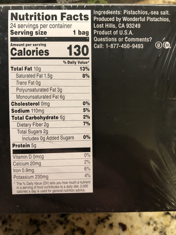 Wonderful Pistachios Roasted and Salted 1.5 oz 48 Pack Bag Nuts Snack