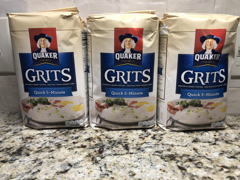 Quaker Instant Quick Grits White Hominy 15 lbs 3 pk Breakfast Corn