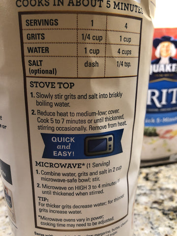 Quaker Instant Quick Grits White Hominy 15 lbs 3 pk Breakfast Corn