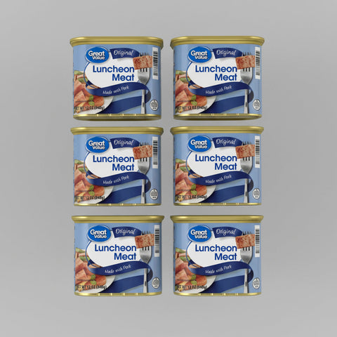 6 CANS Great Value Original Luncheon Meat 12 oz. like Spam Treet