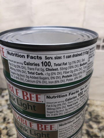 10 CANS Bumble Bee Chunk Light Tuna in Water 5 oz Can Protein