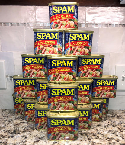 24 CANS Spam 25% Less Sodium 12 oz. cans Treet Lunch Meat