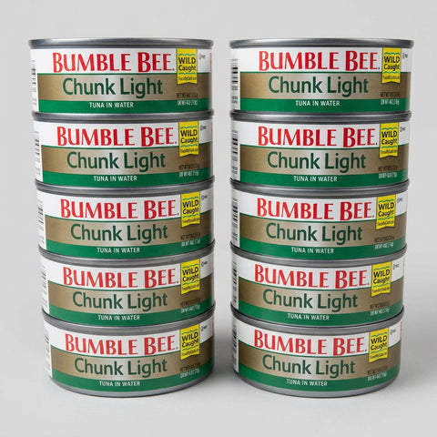 10 Cans of Bumble Bee Chunk Light Tuna in Water, 5 oz